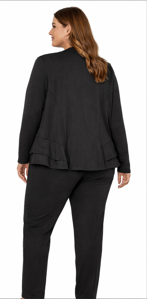 City Chic Peplum Cropped Blazer Black Plus Size L 20 New RRP $100