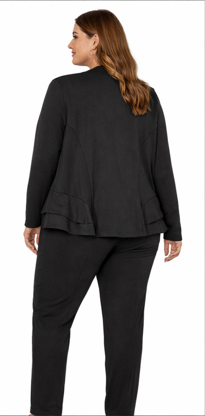 City Chic Peplum Cropped Blazer Black Plus Size L 20 New RRP $100