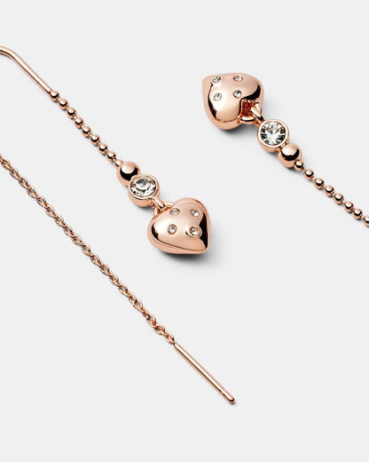 MIMCO Thread Heart Earrings 🖤 Rose Gold 🖤 New with Tags and Dust Bag RRP $70