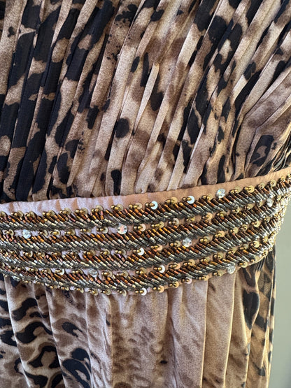 City Chic 🌟 Leopard One Shoulder Dress Beaded Waist Detail Plus Size L 20