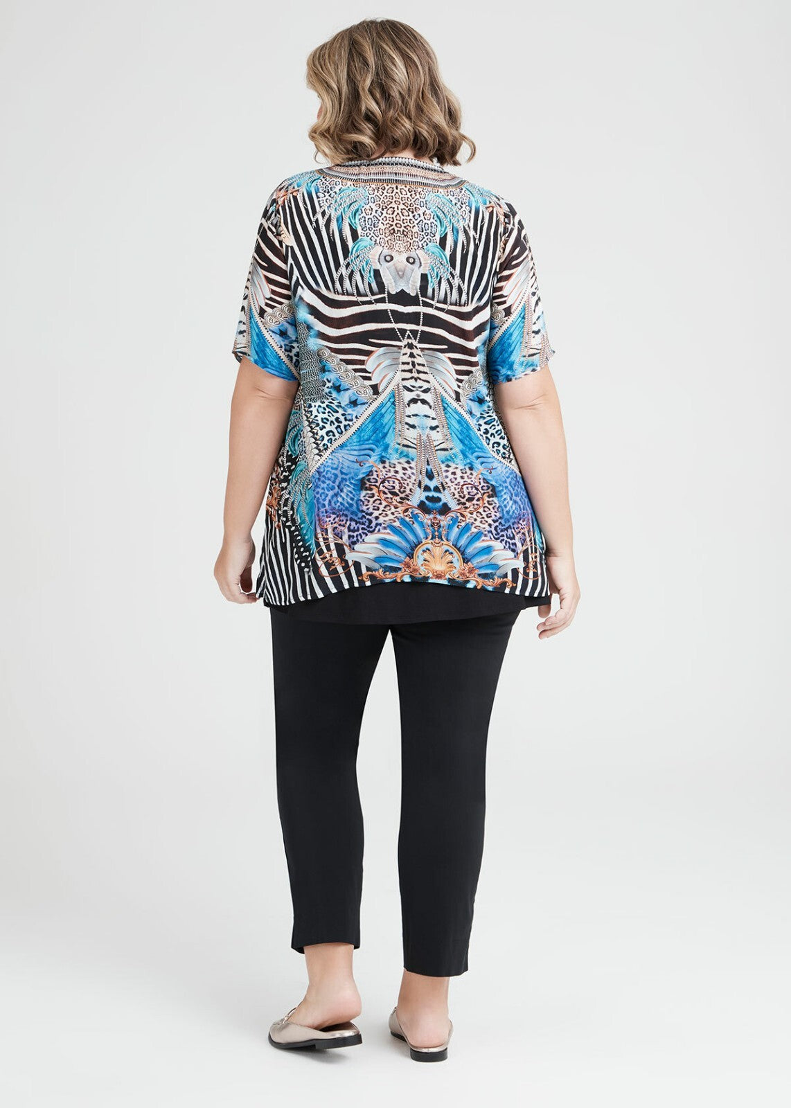 Taking Shape Natural Blues V-neck Kaftan Plus Size 14 New RRP 149