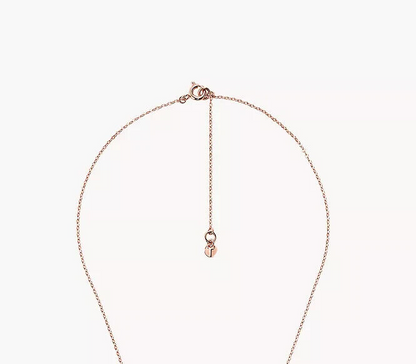 Michael Kors MK Pavé and Mother-of-Pearl Rose Gold Pendant Necklace New RRP $325