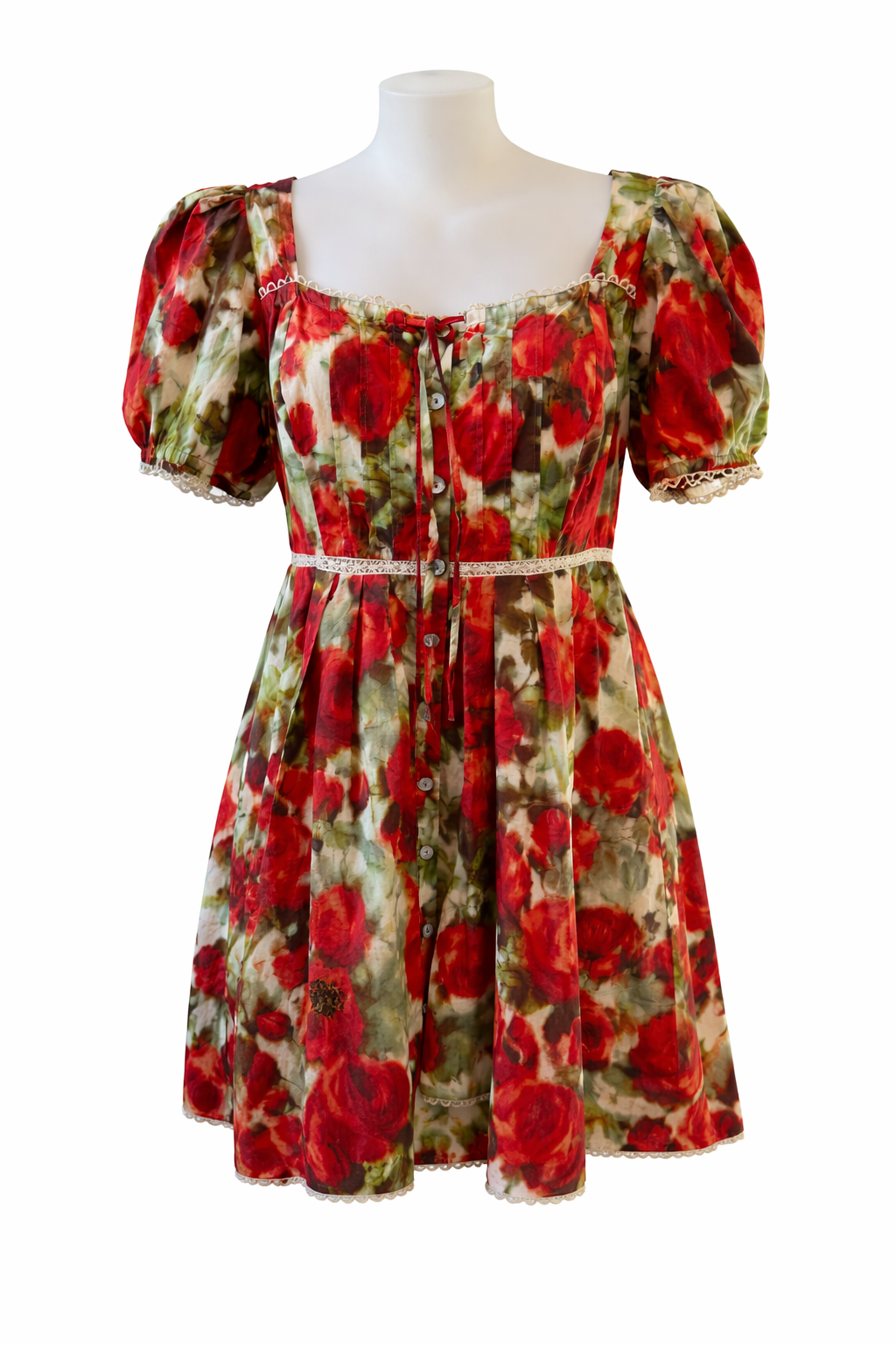 City Chic Avie Dress Floral Rose Print Puff Sleeve Dress Plus Size L 20 as New