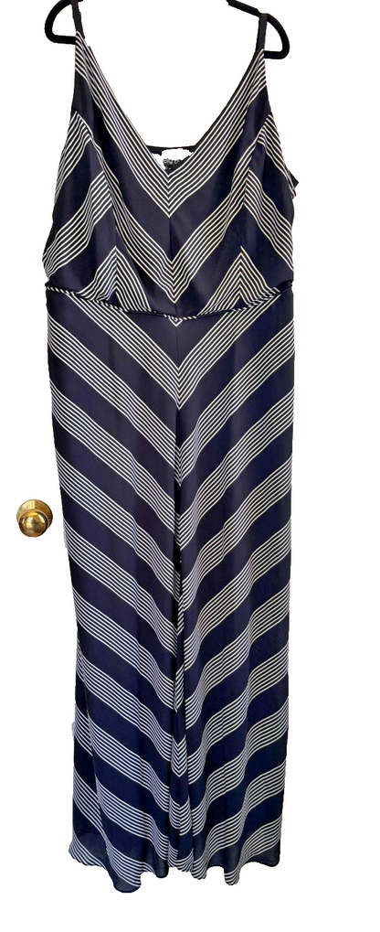 City Chic Stripe Maxi Dress Black/White Plus Size XL 22 New RRP $159 as New