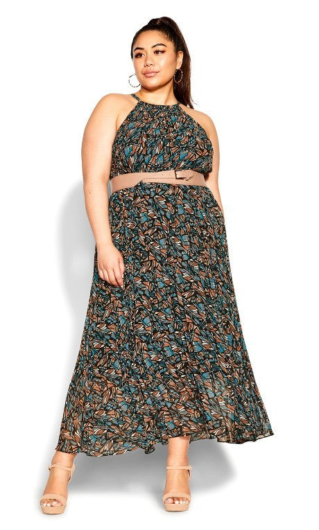 City Chic Regina Print Maxi Dress  Plus Size XL (22) New with Tag RRP $160
