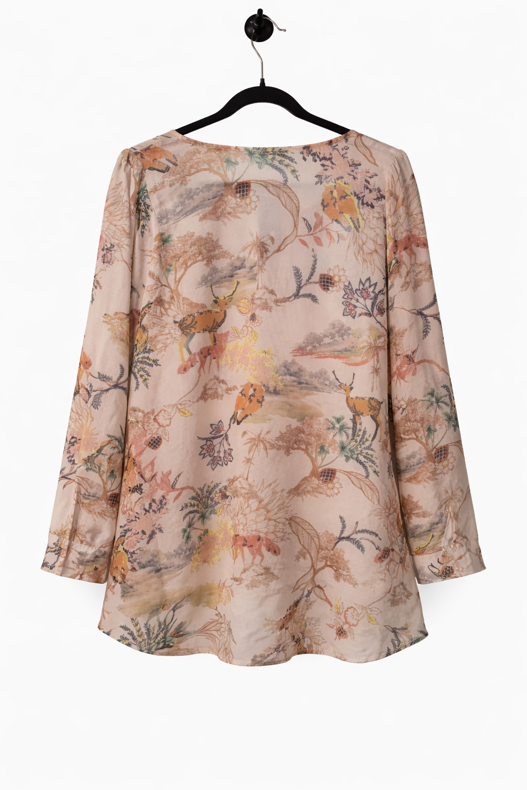 🌿 City Chic Botanical Blouse Plus Size M 18 HiLow Hem Cuffed Sleeve RRP $70 New