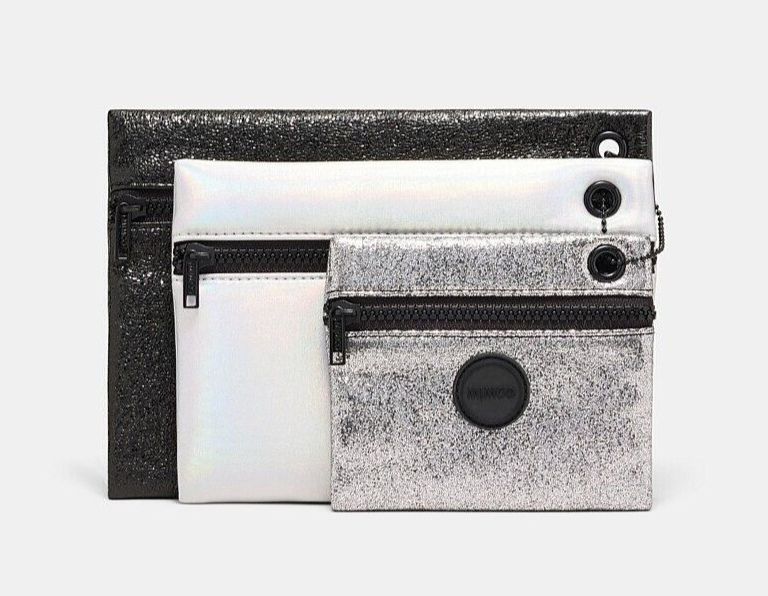 BNWT Mimco Trilogy Pouch Set Black, Silver and White Genuine ❤️RRP $79.95❤️ NEW