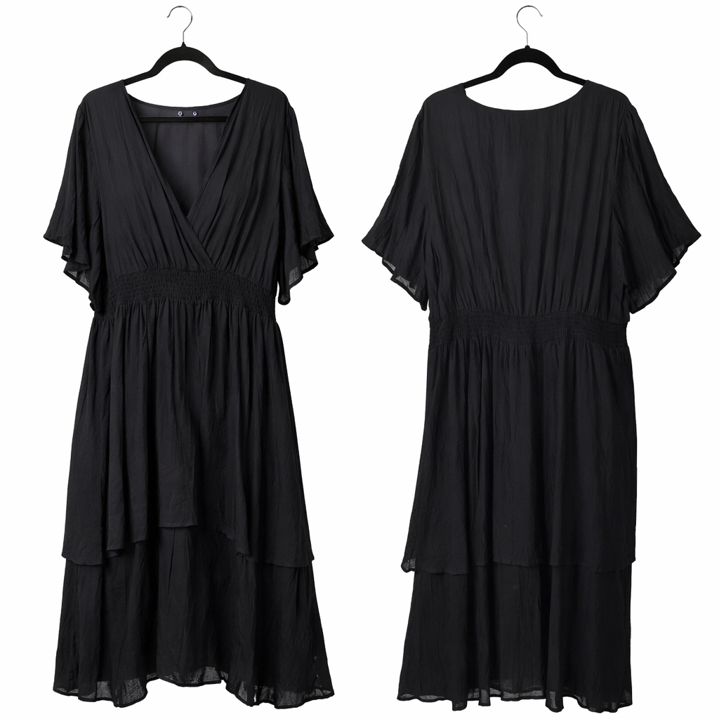 🖤 You + All Black Midi Dress – Plus Size 24 🌟 Wow Factor Dress 🌟