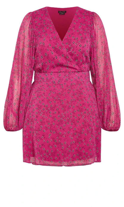 City Chic Ladies Jenna Long Sleeve Dress size L 20  Colour Sangria RRP $140