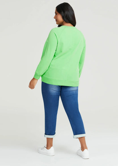 Taking Shape Cotton Dolce Vita Sweatshirt Plus  14  Green New with Tags RRP $120