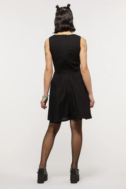 DANGERFIELD CARPE DIEM BLACK COTTON GOTH PUNK EMO CORSET DRESS *NEW* 20 RRP $108