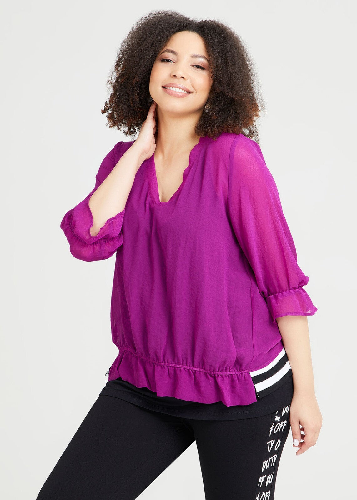 Taking Shape Chiffon Bron Ruffle Top Plus Size 14 New With Tag RRP $149.95