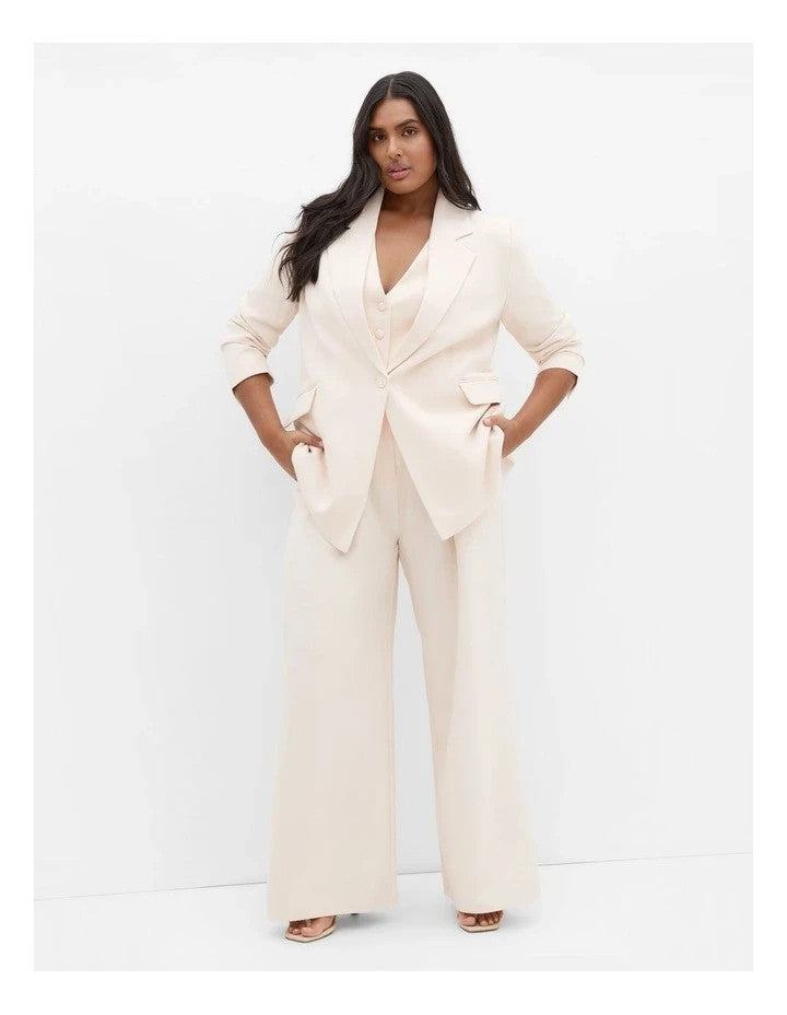 City Chic Tori Blazer- Cream XXL Plus size 24 New RRP $170