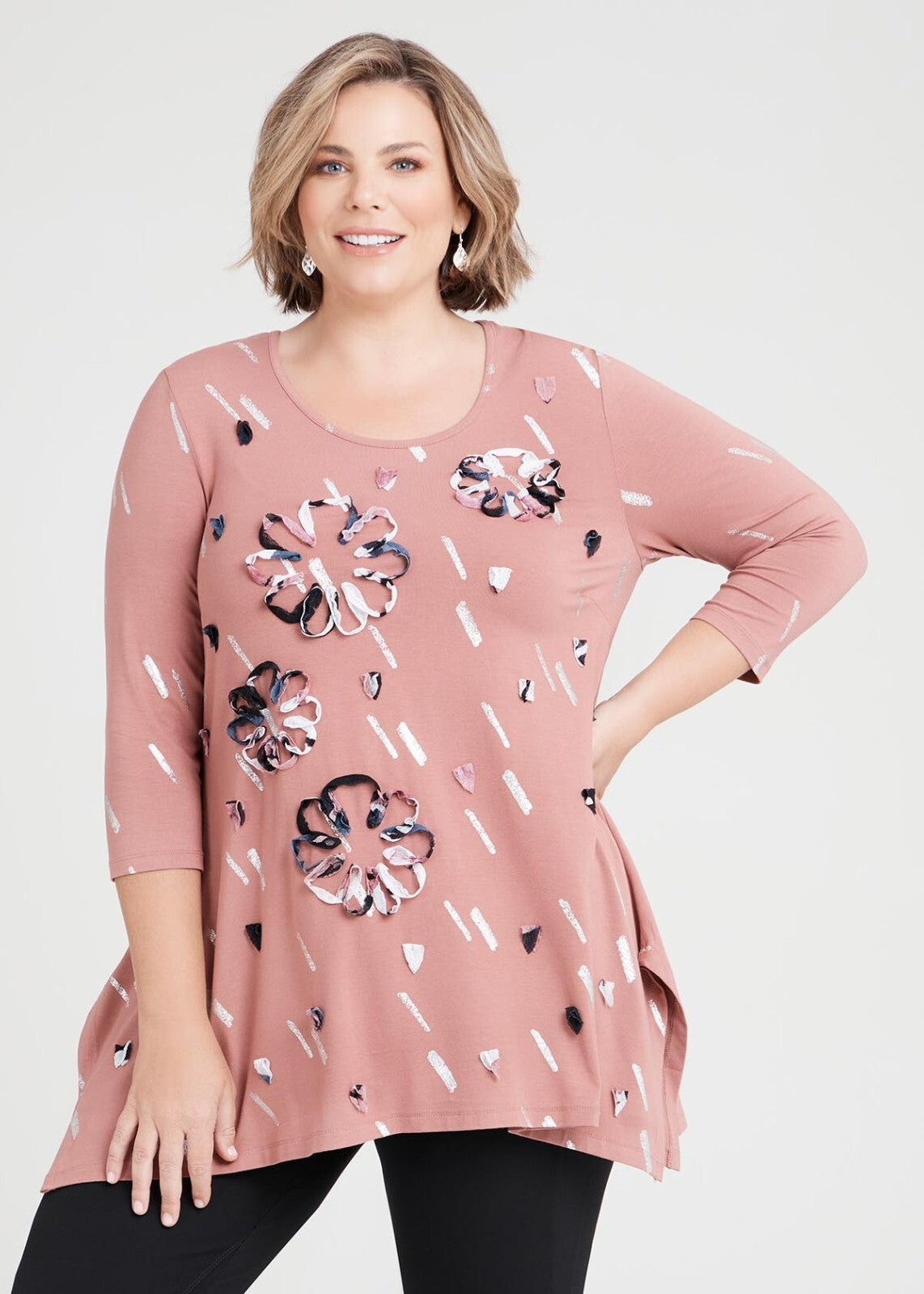 Taking Shape Foil & applique Natural Top Size 14-16 New RRP $129