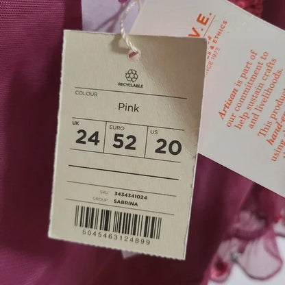 Monsoon London Sabrina Embellished Midi Dress Pink Beaded New with Tags RRP $270