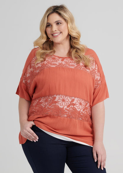 Taking Shape Dusk Till Dawn Lacey Top Plus Size 16 New RRP 119