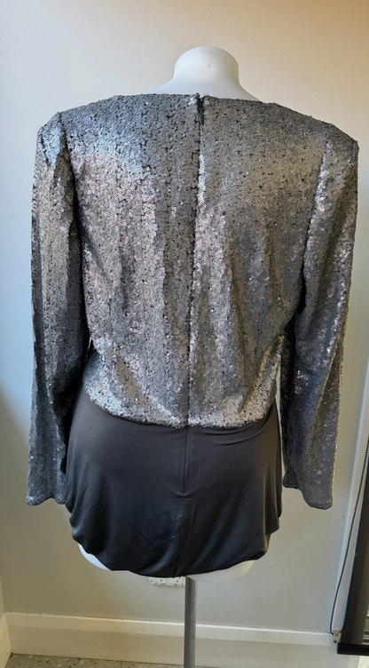 CITY CHIC Rosalie Luxe Maxi Sequin S/Split Dress Plus Sz XL/22 🖤 RRP $499.95 🖤