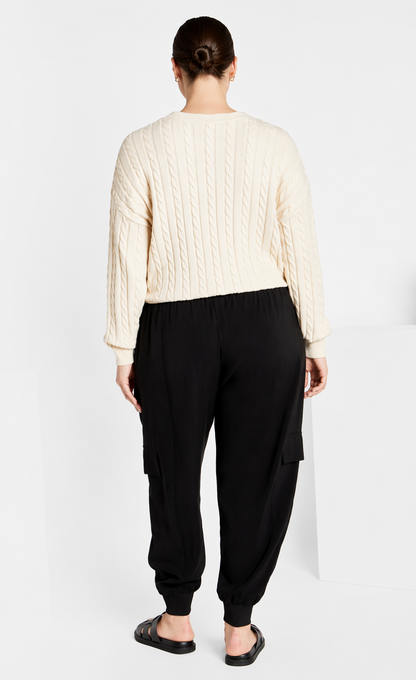 City Chic Kenia Cargo Pant – Black | Plus Size 24 | Elevated Essentials RRP $120