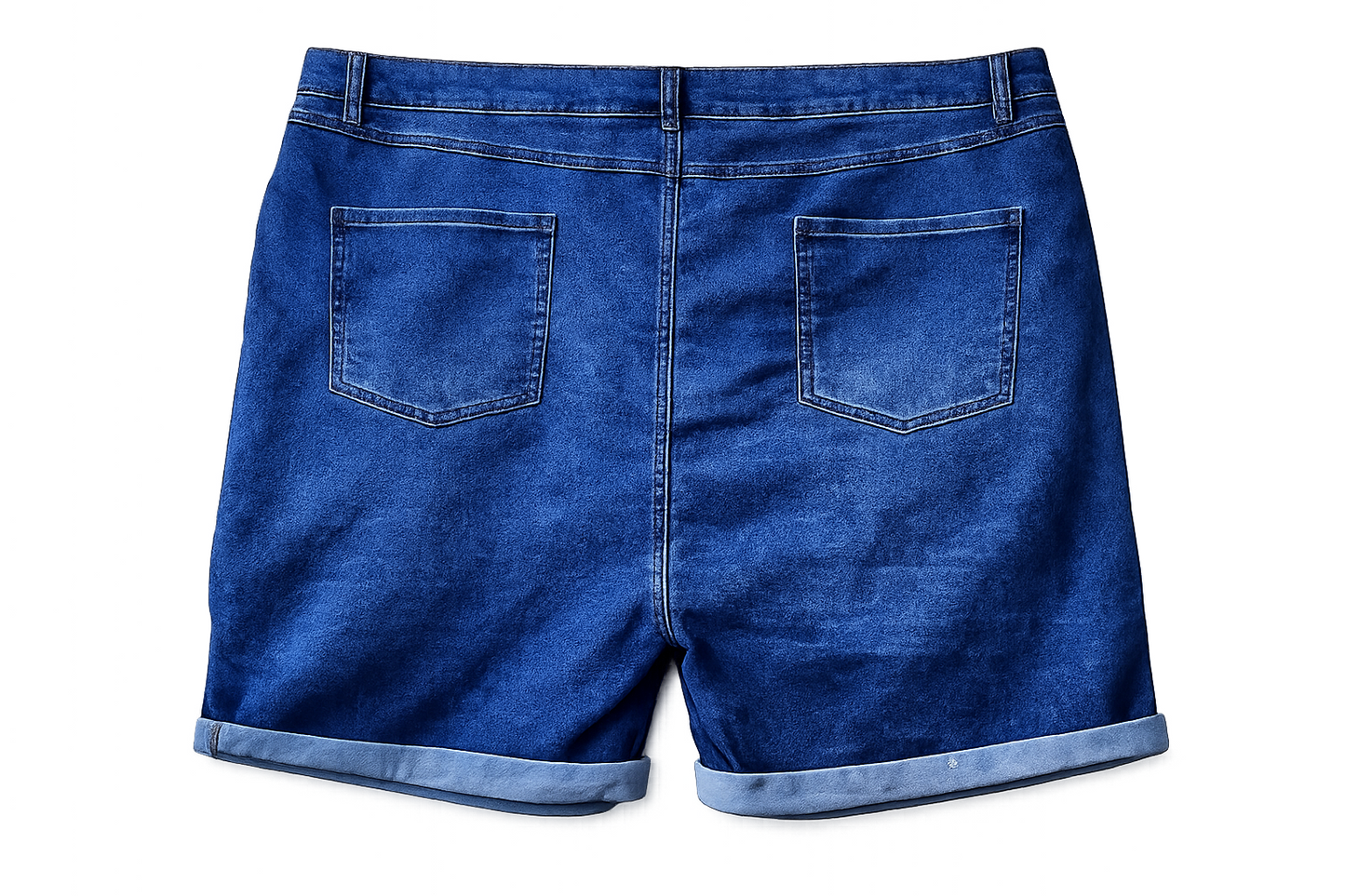 BeMe Mid Wash Denim Shorts ROLL HEM with Cuffs Size 26 NEW RRP $79.99 Stretch