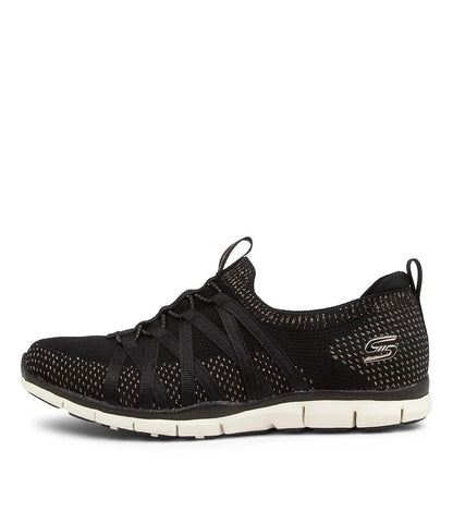 SKECHERS Gratis Black-Rose Gold womens Sneakers Slip In -  as New RRP $130