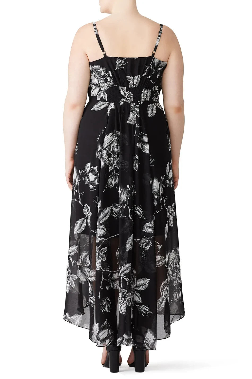 City Chic Mono Rose Maxi Dress Black/White Plus Size XL 22 New RRP $159