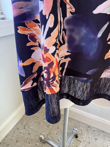 Taking Shape Blue Floral Easycare Top XXS Plus Size 12-14 As New