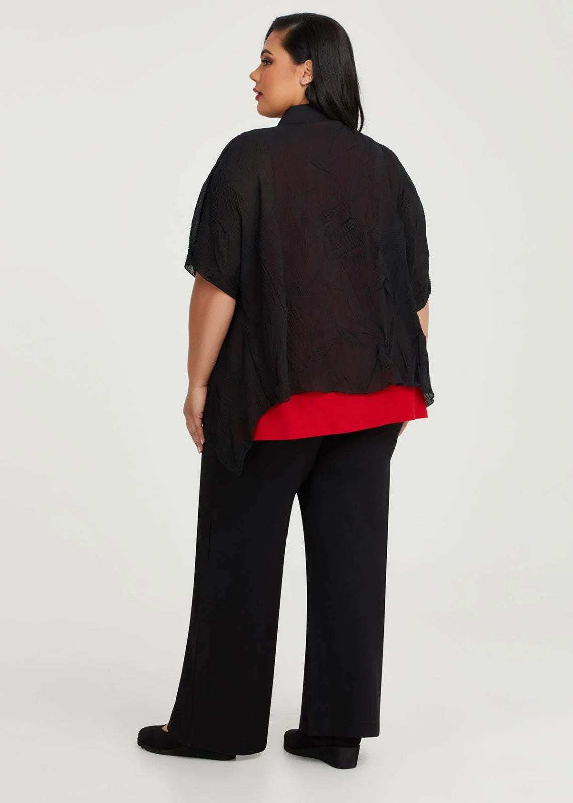 Taking Shape Pleated Luca Snap Front Shirt in Black Size 18-20 RRP $150 NEW