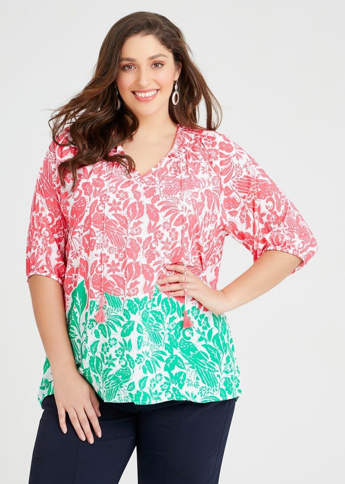 Taking Shape Top Plus Size 14 Natural Paradise Mix style NWT RRP $119
