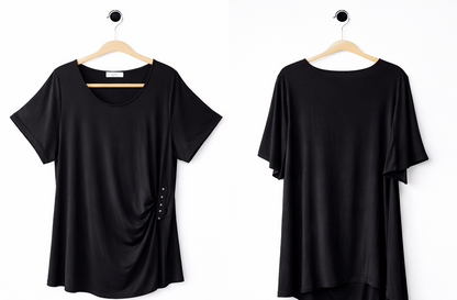 🖤 Taking Shape Top Plus Size XL (22-24) Black Drape Rinestone Detail NWT 🖤