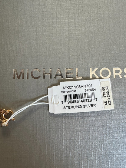 Michael Kors MK Sterling Silver & Zirconia Necklace New RRP $295 Genuine