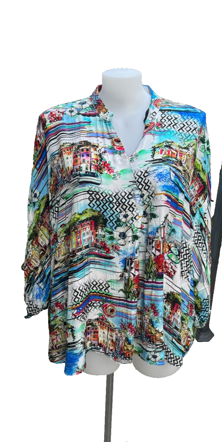 Taking Shape Statement Top Tropical Print Plus Size 22-24 🖤 Stunning 🖤