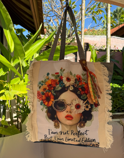 ⭐ Upcycled Denim Tote Bag -"Perfectly Imperfect" – Handmade Eco-Friendly NEW ⭐