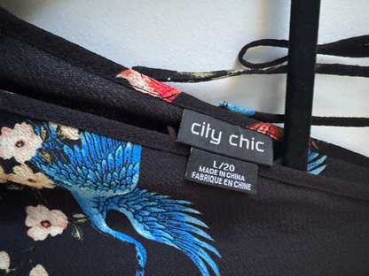 City Chic Women’s Avery Floral Maxi Dress Plus Size 20 L  V Neck Split Stuning