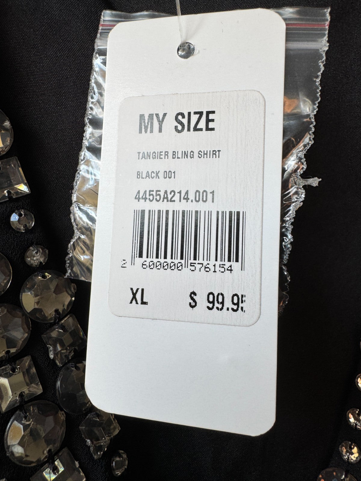 My Size Beaded Front Top Plus Size XL 22-24  Black long Sleeve Top New RRP $100