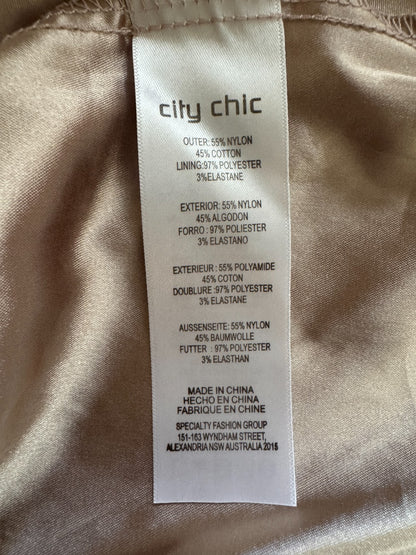 City Chic Sweet Kiss Dress pink lace overlay Lined Plus Size 14 RRP $140 As New