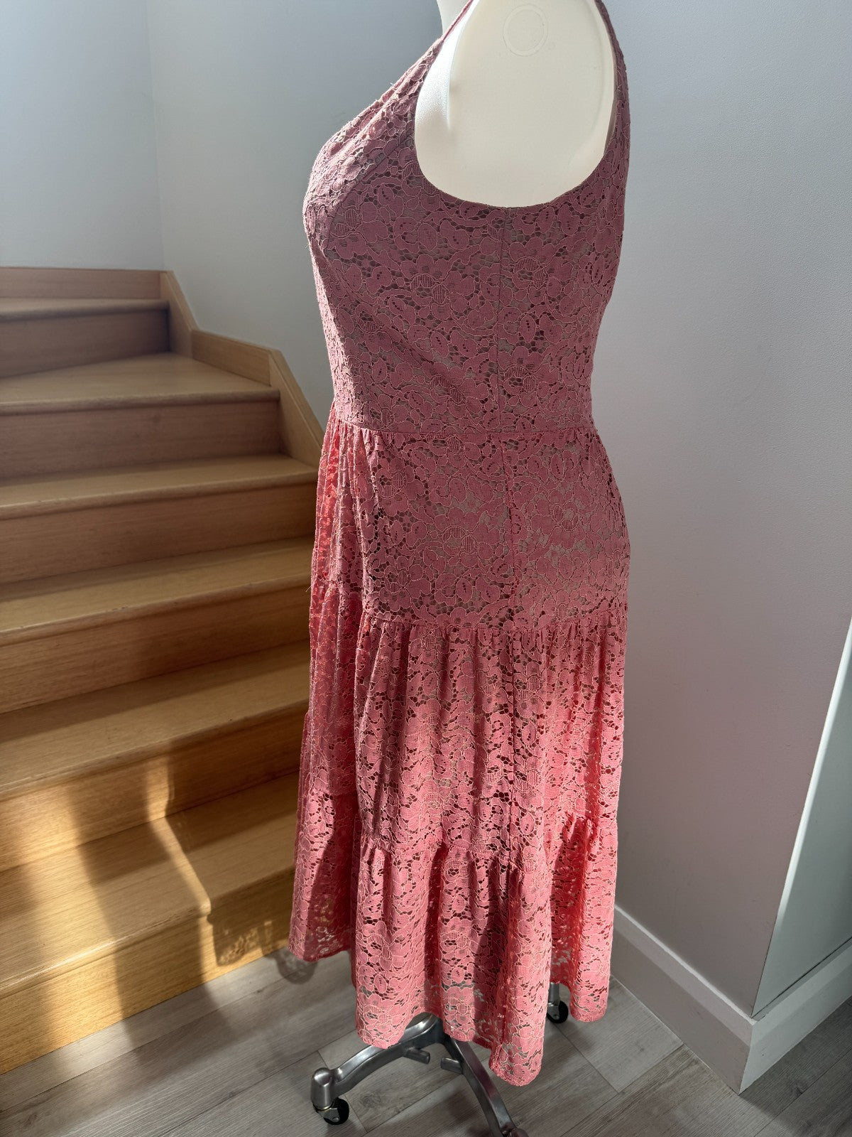City Chic Sweet Kiss Dress pink lace overlay Lined Plus Size 14 RRP $140 As New