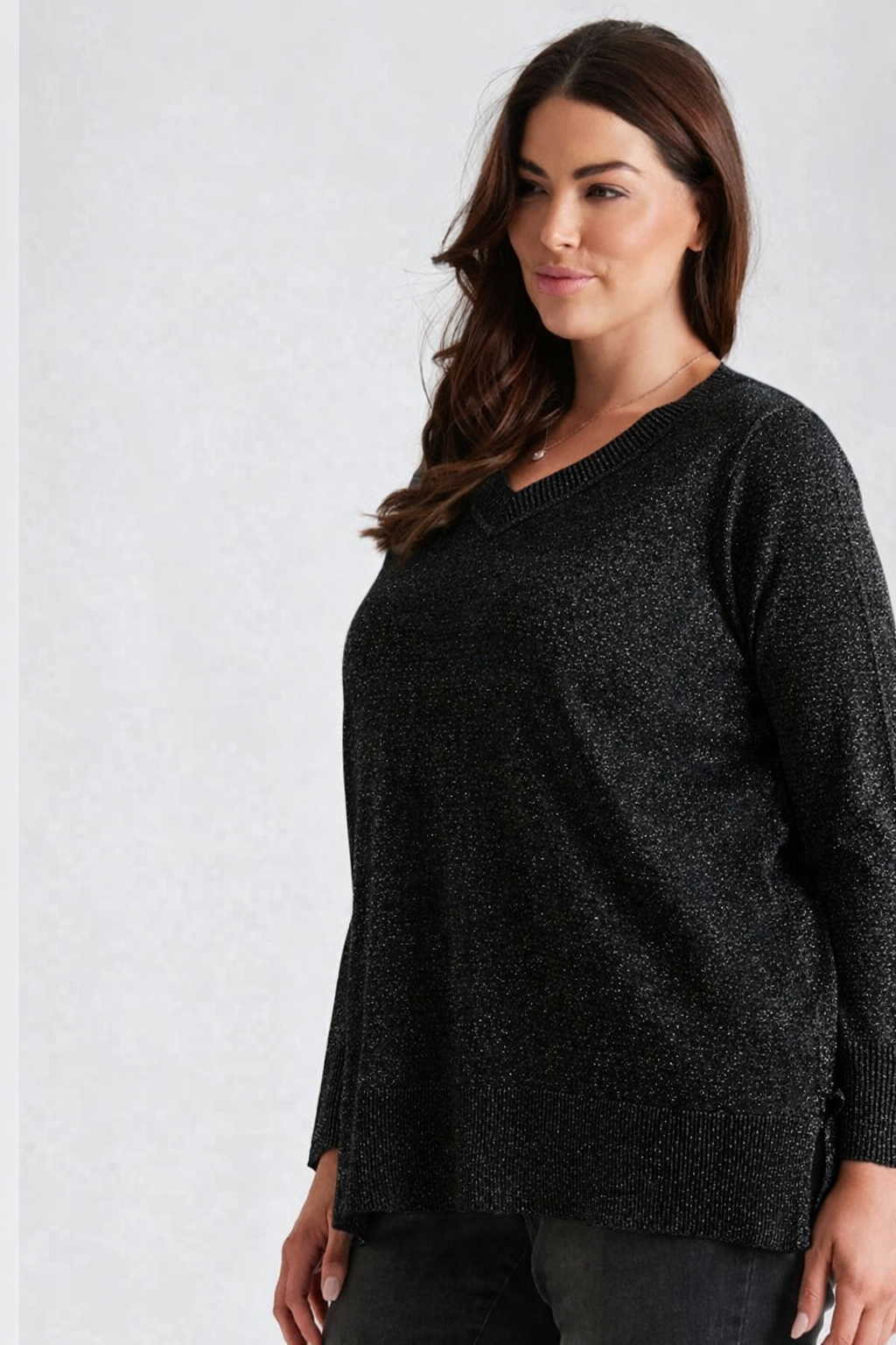 BEME Lurex Long Sleeve Knit Top Plus Size 20 (L) Black New RRP $95 🌟 Stunning🌟