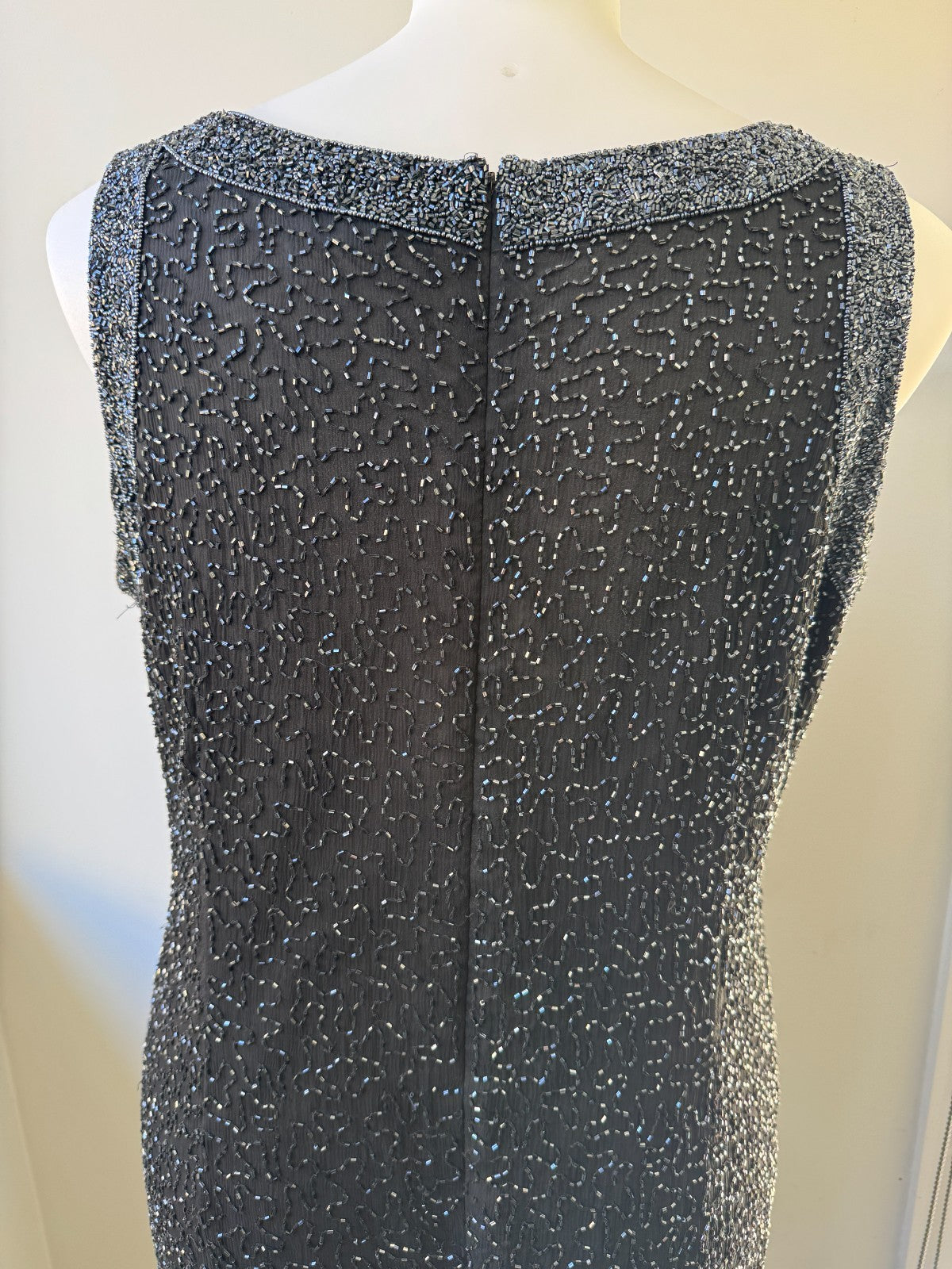 Eve Hunter ✨Beaded Silk✨Evening Gown Size 20 Black Formal Long Dress Sleeveless