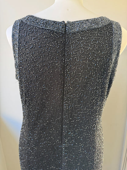 Eve Hunter ✨Beaded Silk✨Evening Gown Size 20 Black Formal Long Dress Sleeveless