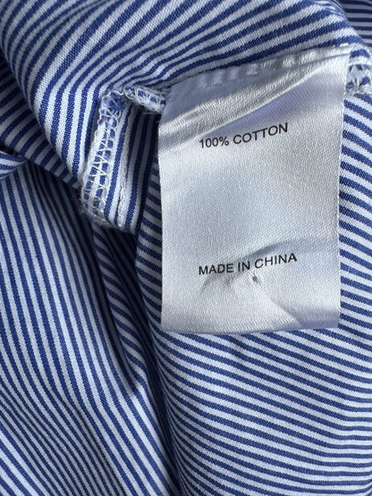 Taking Shape Cotton Stripe Boyfriend Shirt Plus Size 16 Blue Colour Block Button