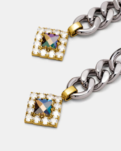 MIMCO Space Dust Drop Earrings Gold/Silver  RRP $129  Genuine, New + Dust Bag