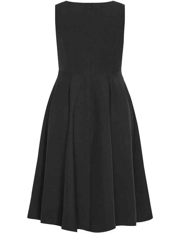 City Chic Dynamic Skater Midi Dress - Black Plus size L 20 New RRP $150 Stunning