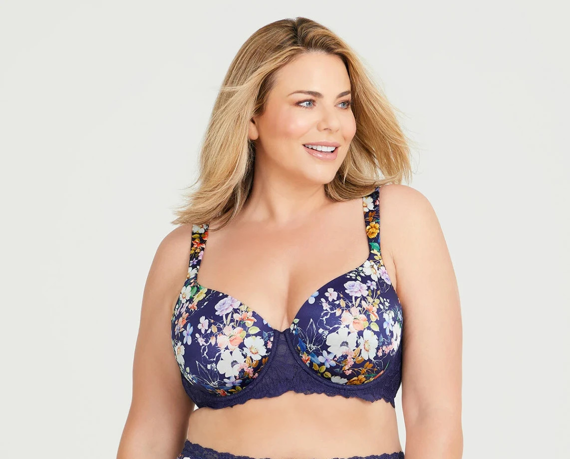TS Taking Shape Lace Contour T-shirt Bra in Midnight Floral Stunning  16D New
