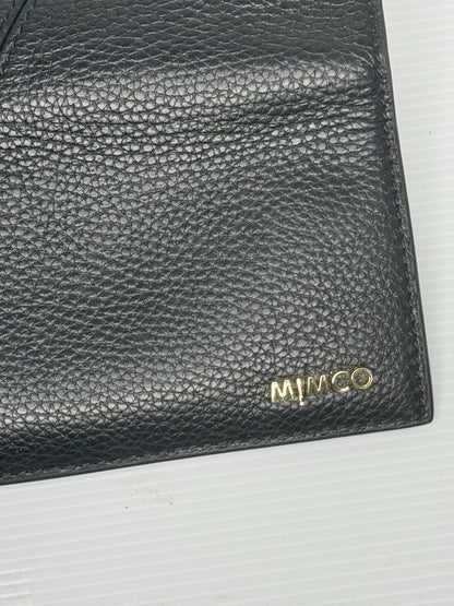Mimco Black Leather Drift Large Zip Wallet As New rrp $199 Genuine Leather