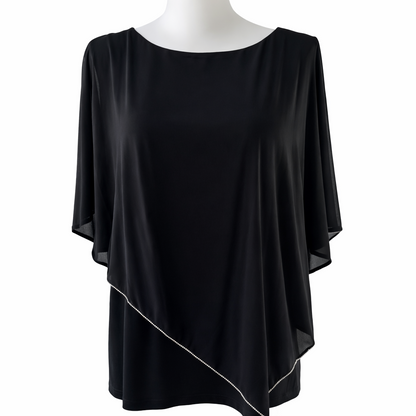 Taking Shape Plus Size Diamanté Chiffon Overlay Top XL 22–24 Black Evening Top