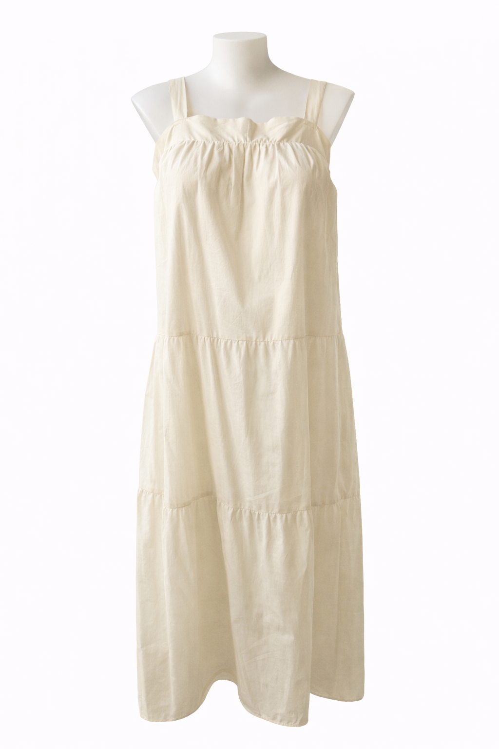 City Chic Ivory Tiered Maxi Dress – Plus Size M 18 – Summer Essential 🖤 Cotton