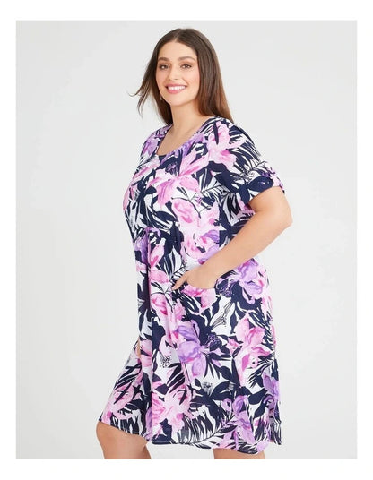 Taking Shape Cotton Tropical Pocket Dress Print Size 12 (Plus) RRP $129.95 NWT