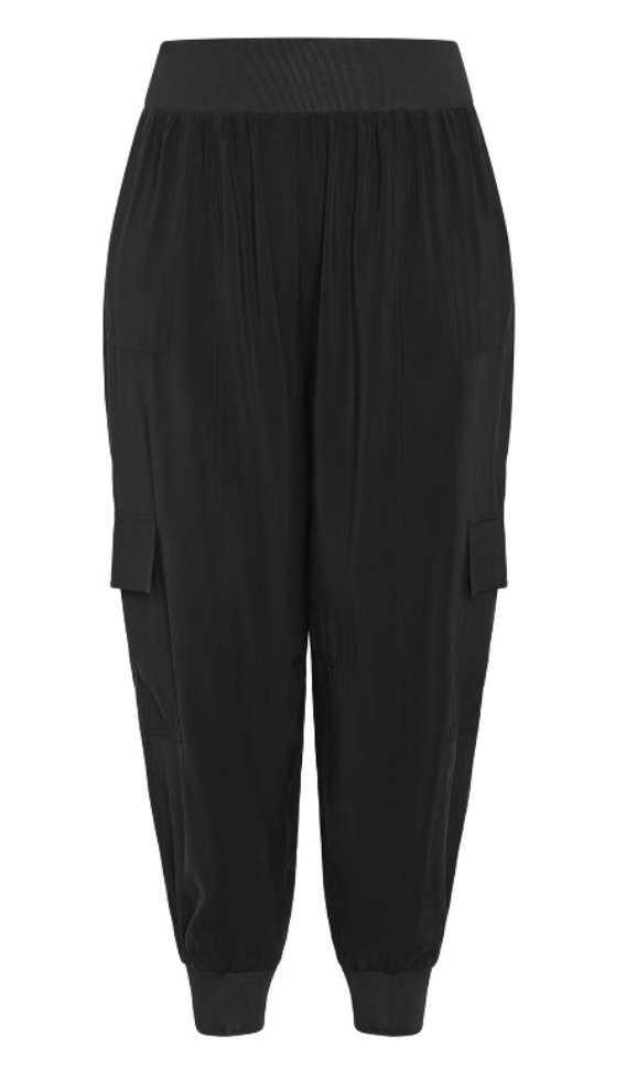 City Chic Kenia Cargo Pant – Black | Plus Size 24 | Elevated Essentials RRP $120