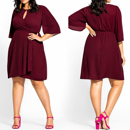🌹 City Chic Women’s Jolie Wrap Dress – Wine – Size S Plus 16 RRP: $120 NEW