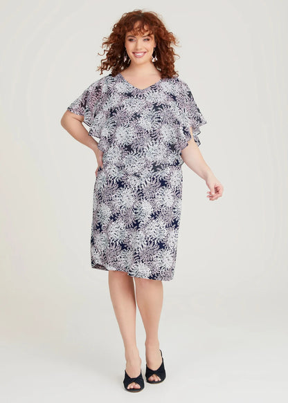 TS Taking Shape Event Wear Dress Size 14 Plus Chiffon Overlay Style NWT RRP$180